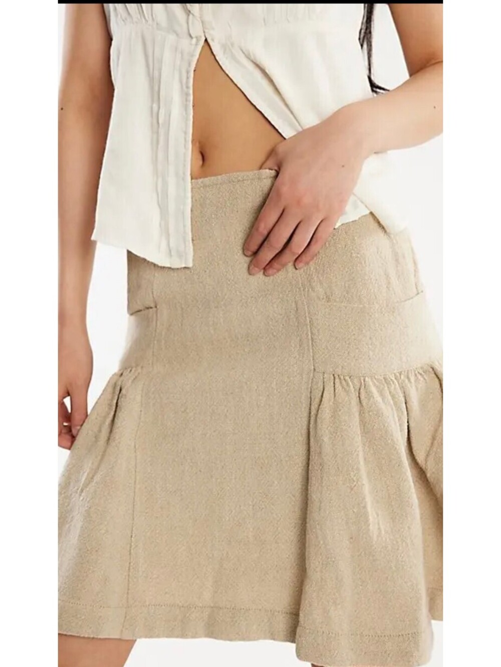 Free People Stansbury Midi Skirt in the Natural Combo colorway Size 14 #1303 - Picture 5 of 10